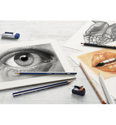 FC-116800 - Faber Castell - Potlood FC Goldfaber HB met gum - Crayons avec gomme - Detail 1