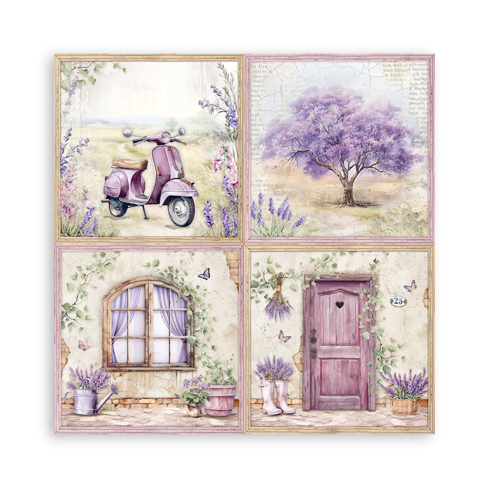 SBBS108 - Stamperia - Stamperia Small Scrapbooking Pad 20,3x20,3 cm – Lavender - Scrapbooking Pads - Detail 2 SBBS108 - Stamperia - Stamperia Small Scrapbooking Pad 20,3x20,3 cm – Lavender - Scrapbooking Pads - Detail 2