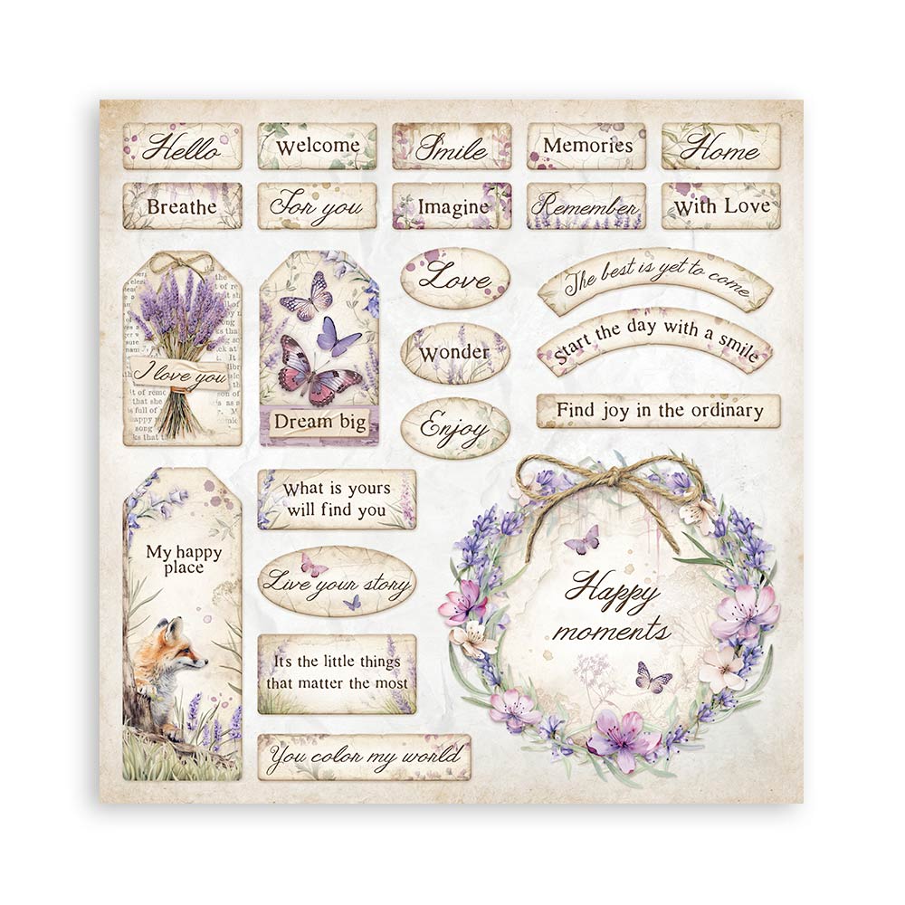 SBBS108 - Stamperia - Stamperia Small Scrapbooking Pad 20,3x20,3 cm – Lavender - Scrapbooking Pads - Detail 5 SBBS108 - Stamperia - Stamperia Small Scrapbooking Pad 20,3x20,3 cm – Lavender - Scrapbooking Pads - Detail 5