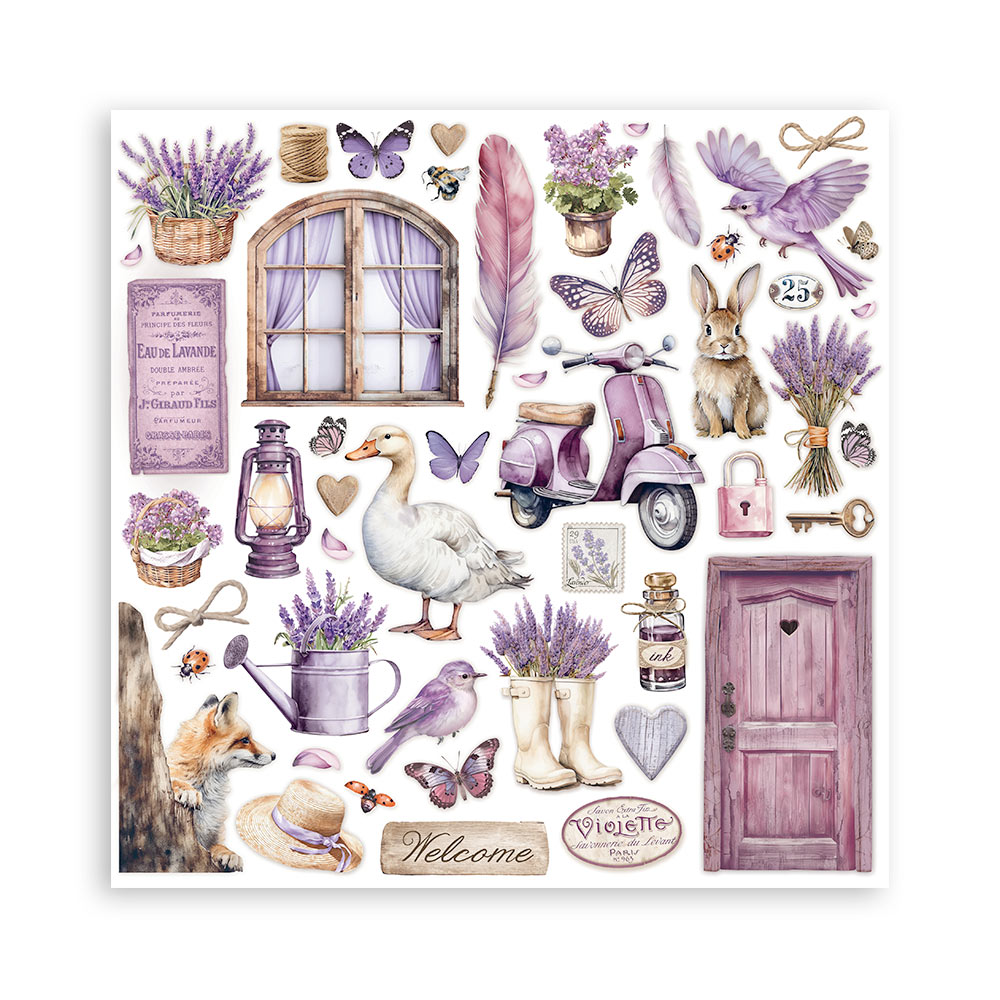 SBBS108 - Stamperia - Stamperia Small Scrapbooking Pad 20,3x20,3 cm – Lavender - Scrapbooking Pads - Detail 7 SBBS108 - Stamperia - Stamperia Small Scrapbooking Pad 20,3x20,3 cm – Lavender - Scrapbooking Pads - Detail 7