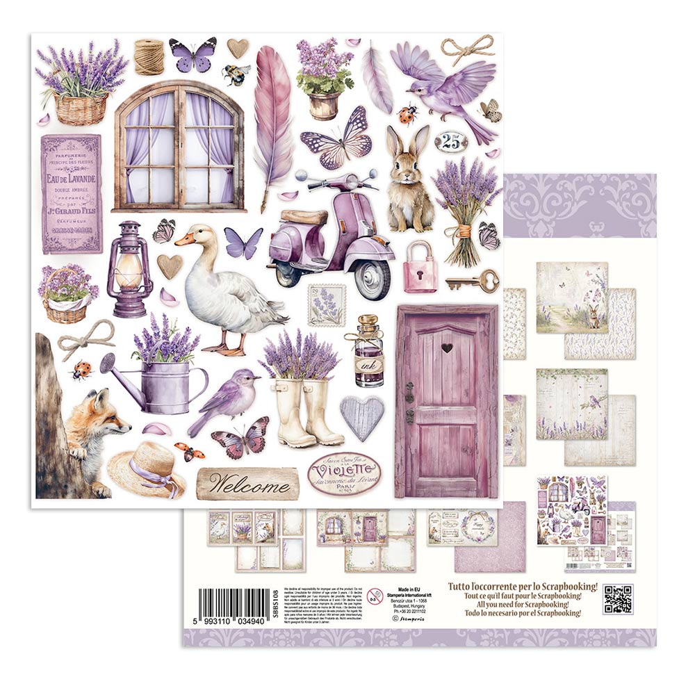 SBBS108 - Stamperia - Stamperia Small Scrapbooking Pad 20,3x20,3 cm – Lavender - Scrapbooking Pads - Detail 8 SBBS108 - Stamperia - Stamperia Small Scrapbooking Pad 20,3x20,3 cm – Lavender - Scrapbooking Pads - Detail 8