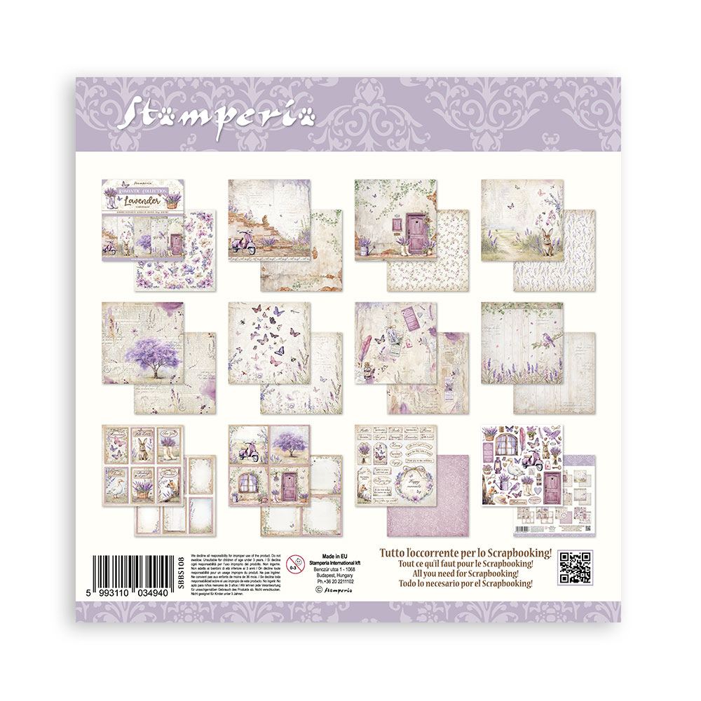 SBBS108 - Stamperia - Stamperia Small Scrapbooking Pad 20,3x20,3 cm – Lavender - Scrapbooking Pads - Detail 9 SBBS108 - Stamperia - Stamperia Small Scrapbooking Pad 20,3x20,3 cm – Lavender - Scrapbooking Pads - Detail 9
