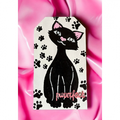 492.001.045.V - Pronty - Chipboard Purrrfect quotes - Grey Chipboard - Detail 1