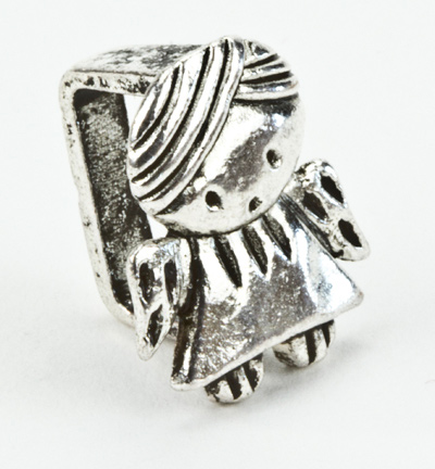 12292-9211 - Hobby Crafting Fun - Metal Charms for Flat Cord, Platinum - Charms for flat cord - Detail 1