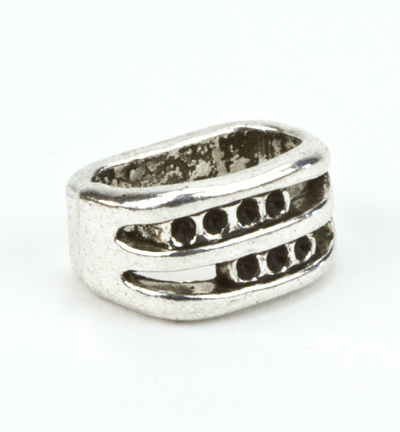 12292-9212 - Hobby Crafting Fun - Metal Charms for Flat Cord, Platinum - Charms for flat cord - Detail 2