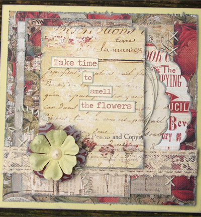 813819 - Prima Marketing - Double sided paper-Stamps & Stripes - 12"x12" Paper - Detail 1