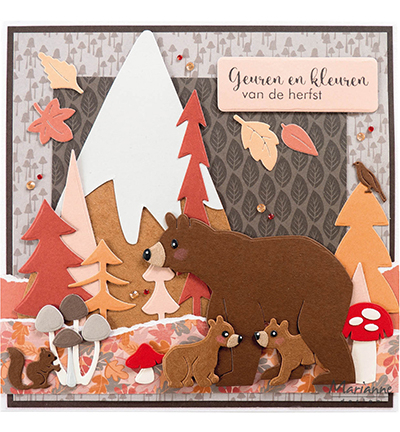 CR1602 - Marianne Design - Pine trees by Marleen - Noël, hiver - Detail 3