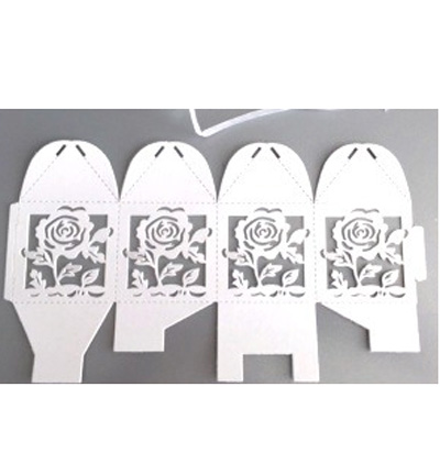 12362-6202 - Hobby Crafting Fun - Roses, White - Filigree Paper Box - Detail 1