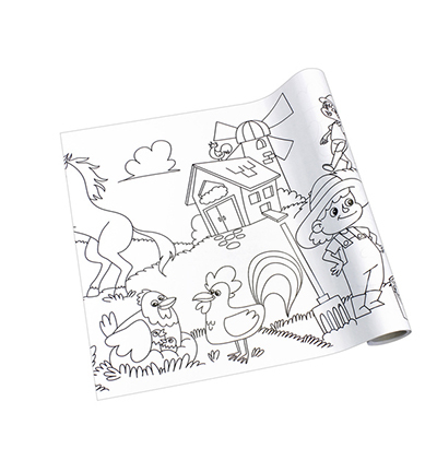 IN-8723-08-B - Info Notes - Rouleau de coloriage Creative, Ferme - Rouleau à colorier - Detail 1