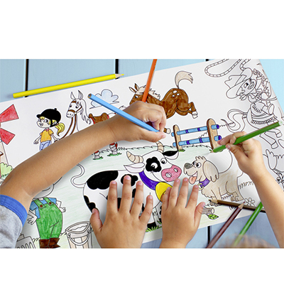 IN-8723-08-B - Info Notes - Rouleau de coloriage Creative, Ferme - Rouleau à colorier - Detail 2