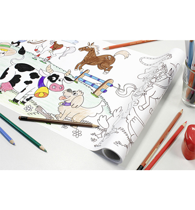 IN-8723-08-B - Info Notes - Rouleau de coloriage Creative, Ferme - Rouleau à colorier - Detail 4