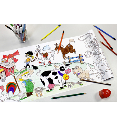 IN-8723-08-B - Info Notes - Rouleau de coloriage Creative, Ferme - Rouleau à colorier - Detail 5