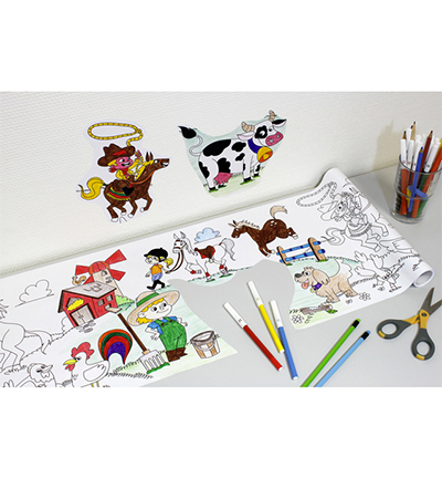 IN-8723-08-B - Info Notes - Rouleau de coloriage Creative, Ferme - Rouleau à colorier - Detail 6