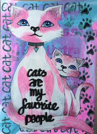 492.001.045.V - Pronty - Chipboard Purrrfect quotes - Grey Chipboard - Detail 2