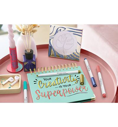 FC-160906 - Faber Castell - Marker creatief FC Goldfaber beitelpunt C Soft Lettering, set a 6 stuks - Goldfaber Creative Marker Metallic - Detail 1 FC-160906 - Faber Castell - Marker creatief FC Goldfaber beitelpunt C Soft Lettering, set a 6 stuks - Goldfaber Creative Marker Metallic - Detail 1