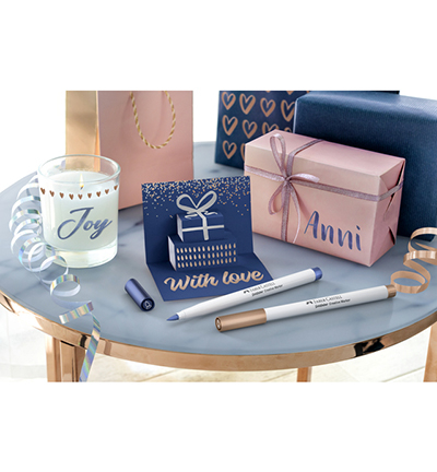 FC-161006 - Faber Castell - Marker creatief FC Goldfaber brushpunt B Happy Celebration, set a 6 stuks - Goldfaber Creative Marker Metallic - Detail 1 FC-161006 - Faber Castell - Marker creatief FC Goldfaber brushpunt B Happy Celebration, set a 6 stuks - Goldfaber Creative Marker Metallic - Detail 1