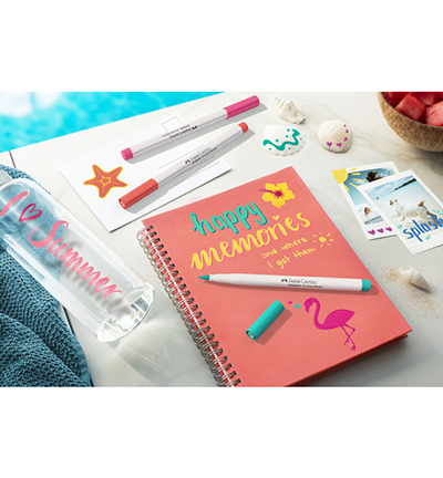 FC-161013 - Faber Castell - Marker creatief FC Goldfaber brushpunt B Holiday Vibes, set a 6 stuks - Goldfaber Creative Marker Metallic - Detail 1