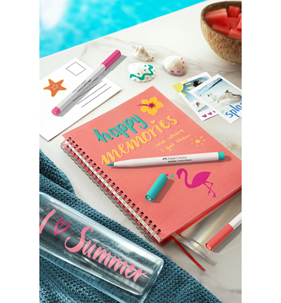 FC-161013 - Faber Castell - Marker creatief FC Goldfaber brushpunt B Holiday Vibes, set a 6 stuks - Goldfaber Creative Marker Metallic - Detail 2