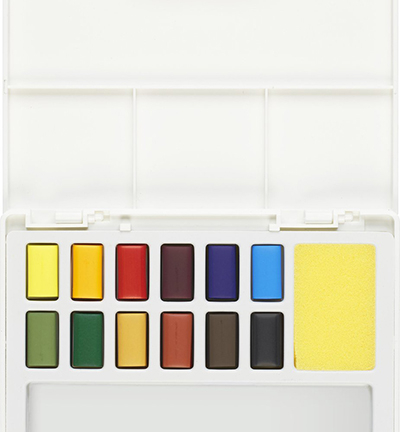 FC-169712 - Faber Castell - Waterverf FC tablet in box met palet 12 kleuren - Faber Castell Watercolour - Detail 1
