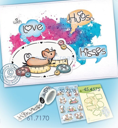 61.7170 - Leane Creatief - Textes en Anglais -Hugs- - Washi - Detail 2