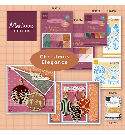 PK9224 - Marianne Design - Cardstock – Christmas Elegance A4 - Bloc de papier - Detail 1