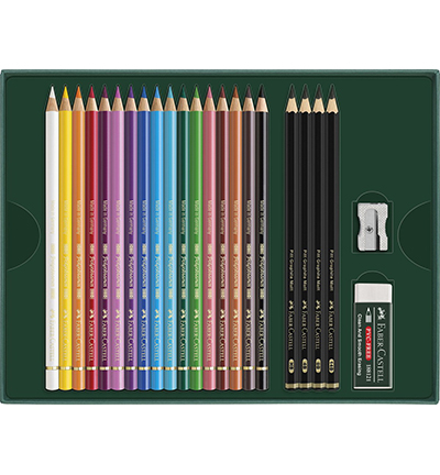 FC-210052 - Faber Castell - Kleurpotlood FC Polychromos en Grafiet matt Giftset 23dlg - FC-Polychromos Sets - Detail 3