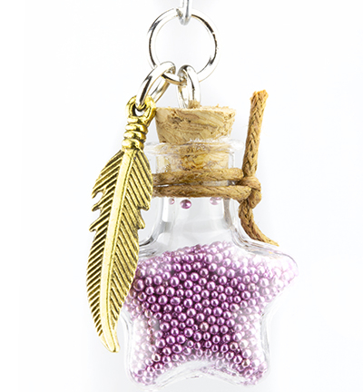 12423-2315 - Hobby Crafting Fun - Mini Bouteilles verre, +bouchon & accroche vis, étoile - Glass Bottles - Detail 1