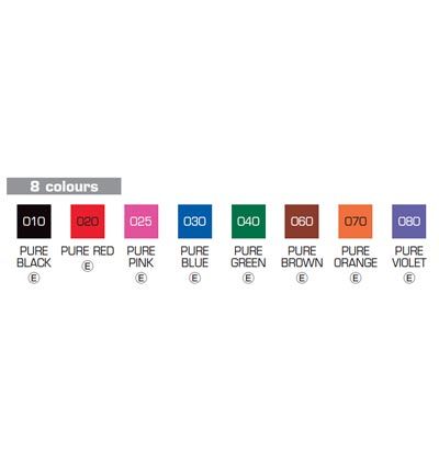 MS-6300/8V - Kuretake / ZIG - (8V)Pure 8 Colours Set - Zig Writer of Vellum - Detail 1