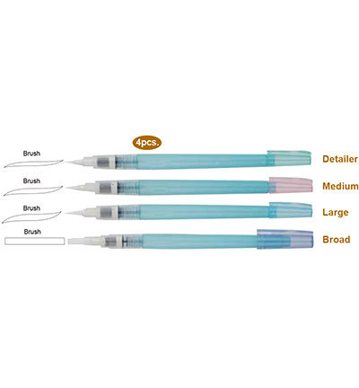 WSBR-L/4V - Kuretake / ZIG - Zig Waterbrush Long Set - Waterbrush - Detail 1