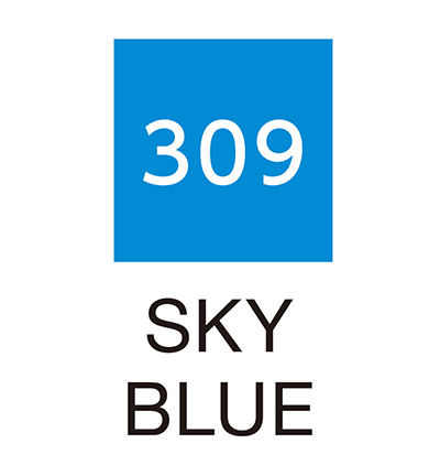 RB-6000AT/309 - Kuretake / ZIG - (309)Sky Blue - Real Brush couleurs individuelles - Detail 1