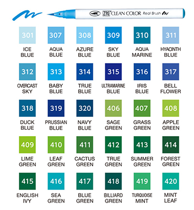 RB-6000AT/30VB - Kuretake / ZIG - Set Real Brush 30 pcs - Clean colors Sets - Detail 1