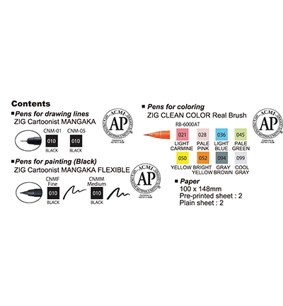 KLST-001 - Kuretake / ZIG - Kaleidolines Starter set - Zig Kaleidolines Set - Detail 4