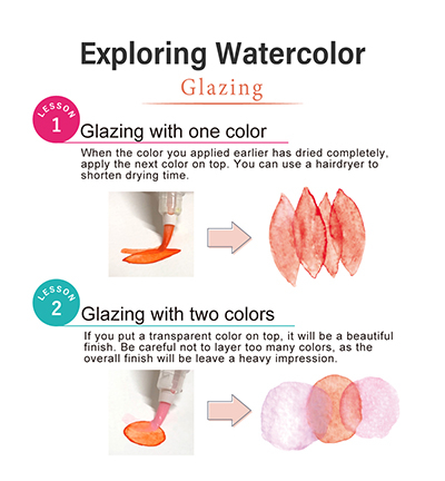 EW-1 - Kuretake / ZIG - How to paint Flowers kit 1, Glazing - How to paint Flowers kits - Detail 4