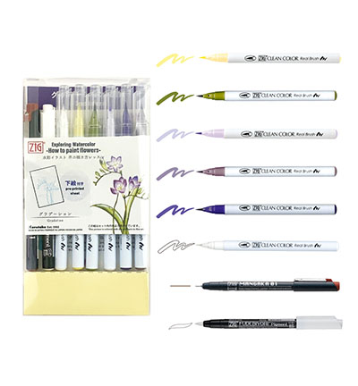 EW-2 - Kuretake / ZIG - How to paint Flowers kit 2, Gradation - How to paint Flowers kits - Detail 2