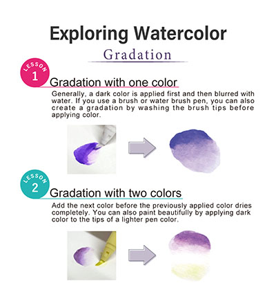 EW-2 - Kuretake / ZIG - How to paint Flowers kit 2, Gradation - How to paint Flowers kits - Detail 4