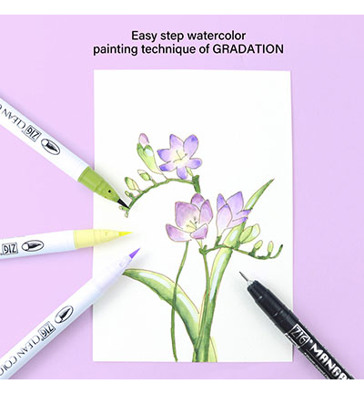 EW-2 - Kuretake / ZIG - How to paint Flowers kit 2, Gradation - How to paint Flowers kits - Detail 6