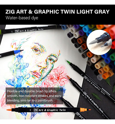 EW-3 - Kuretake / ZIG - How to paint Flowers kit 3, Wet on Wet - How to paint Flowers kits - Detail 6