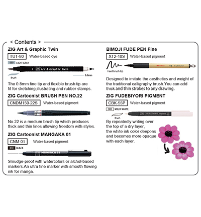 IKTB-21/5V - Kuretake / ZIG - Zig Illustration Basic Set 2 - Zig Illustration set - Detail 1