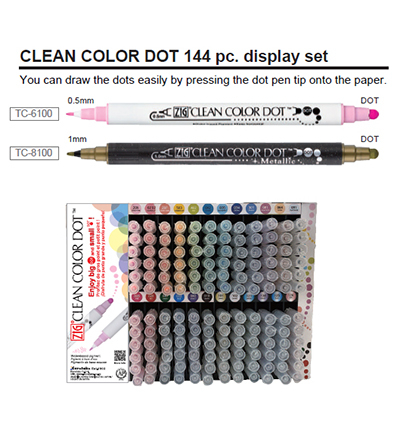 ECA191-004 - Kuretake / ZIG - Clean Color Dot 144pc. Display Set - Clean Color Dot Sets - Detail 1 ECA191-004 - Kuretake / ZIG - Clean Color Dot 144pc. Display Set - Clean Color Dot Sets - Detail 1