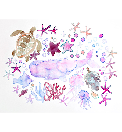 MC20GN/5V - Kuretake / ZIG - Granulating Colors, 5 Colors set - Gansai Tambi Sets - Detail 4