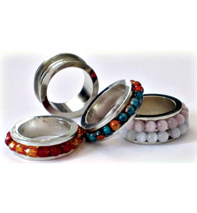 12226-2605 - Hobby Crafting Fun - Double ring, Platium - Bague - Detail 1