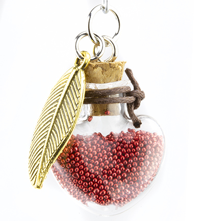 12423-2314 - Hobby Crafting Fun - Mini Bouteilles verre, +bouchon & accroche vis, coeur - Glass Bottles - Detail 1