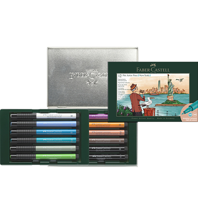 FC-267135 - Faber Castell - Tekenstift FC Pitt Artist Pen Brush New York - PITT artist pen Brush etuis - Detail 1 FC-267135 - Faber Castell - Tekenstift FC Pitt Artist Pen Brush New York - PITT artist pen Brush etuis - Detail 1