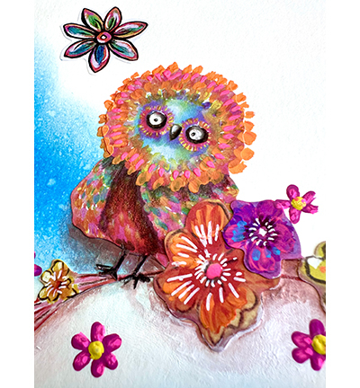 ABM-26-STAMP923 - Art by Marlene - An owl party Art by Marlene nr. 923 - Animaux - Detail 6