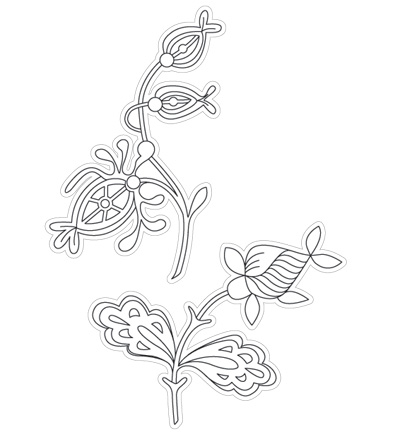 COL1304 - Marianne Design - Flowers and leaf + stempel - Arbres, Plantes - Detail 2