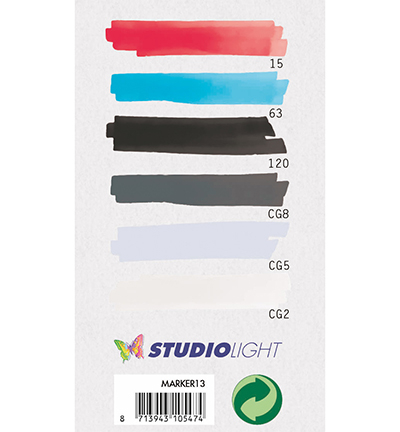 MARKER13 - StudioLight - Connectable Box Water Based Dual Tip Markers, Handlettering - Jenine's Light Marker sets - Detail 1