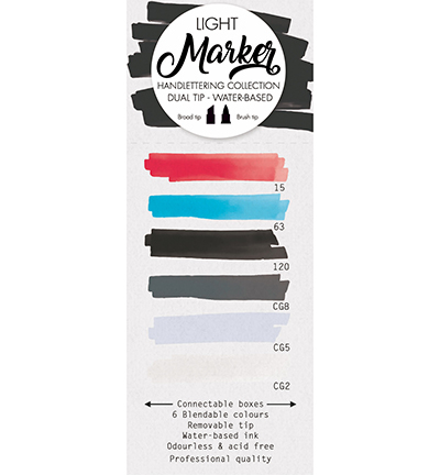 MARKER13 - StudioLight - Connectable Box Water Based Dual Tip Markers, Handlettering - Jenine's Light Marker sets - Detail 2