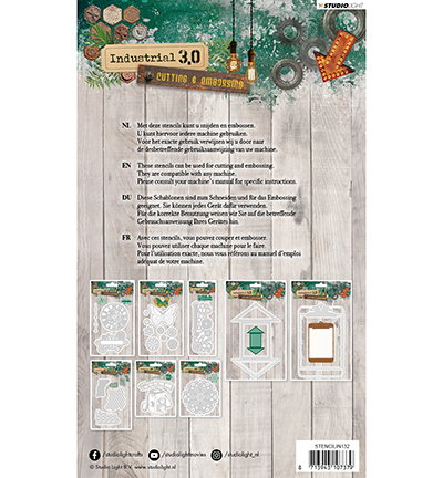 STENCILIN132 - StudioLight - Cutting and Embossing Die, Industrial 3.0, Nr.132 - Formes de base - Detail 1