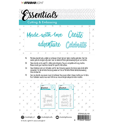 STENCILSL164 - StudioLight - Cutting and Embossing Die Essentials nr.164 - Textes - Detail 1