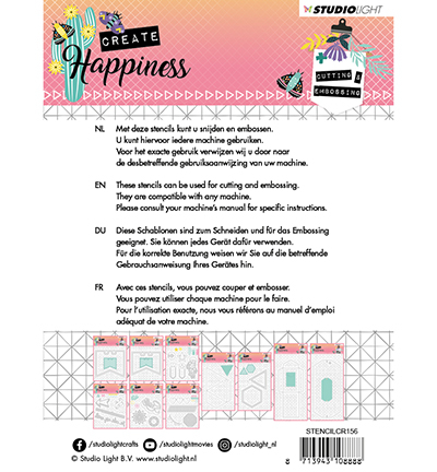 STENCILCR156 - StudioLight - Cutting and Embossing Die Create Happiness nr.156 - Cadres, Etiquettes, Billets - Detail 1